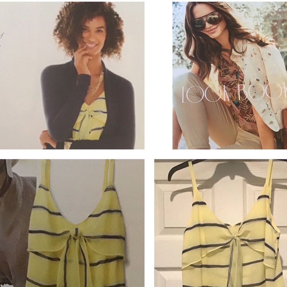 Cabi Yellow/Navy Knot Cami
